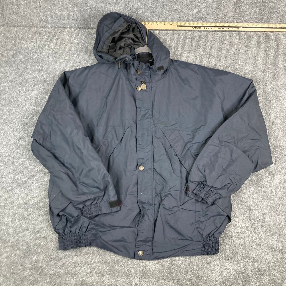 Coleman Jacket Mens 2XL Navy Blue Hooded Windbreaker Rain Outdoor Camping Coat‎